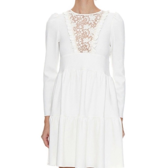 SEE BY CHLOE NWT Misty Ivory Long Sleeve Tiered and Flare Dress Sz 4 - Picture 1 of 12